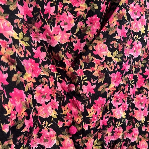 Vero Moda Elly Floral Button Front V-Neck Long Sleeve Mini Dress - Medium - Picture 2 of 8